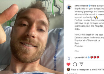 Eriksen dall’ospedale: “Grazie per i messaggi da tutto il mondo”.